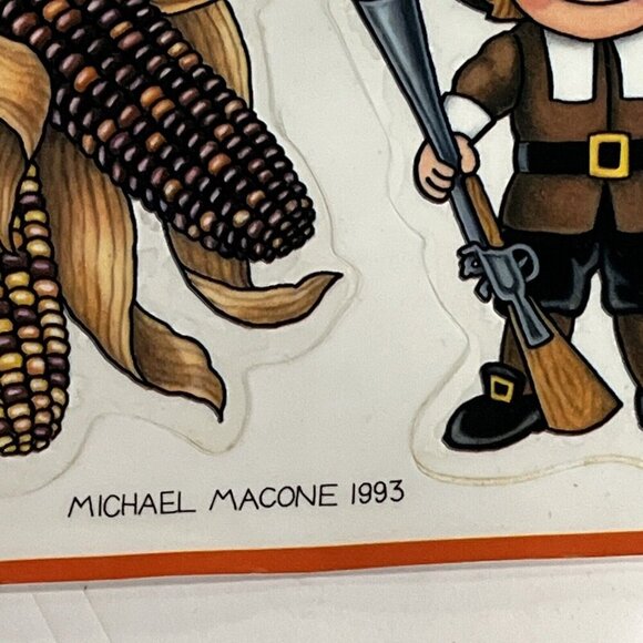 Vintage Happy Thanksgiving Rainbow Clings Michael Macone 1993 Set Of 3 - Picture 4 of 10